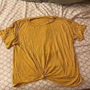 Yellow Striped Lazy Tee